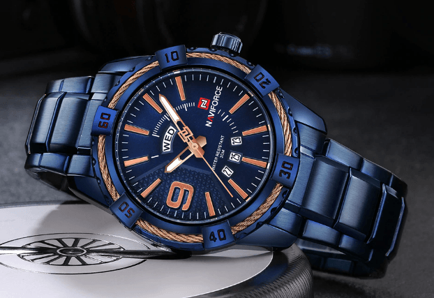 Men's  Luxury Stainless steal Waterproof Watch With Day And Date Display Unique Design Perfect Gift In Modern Metal Men  Wrist Watch Design - SJB-DIAMOND ELITES