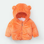 Modern Winter Fleece Children's Sweater Boys and Girls Hoodie Jacket Warm Baby Coat  With Bear Ears