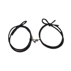 2PCS Magnetic Bracelet Stainless Steel Love Heart Charm Couple Bracelets For Friend Braid Rope Bracelets Magnet Adjustable Rope Matching Bracelet Love Bracelet Couples 2 Pieces Relationship Magnetic Bracelet
