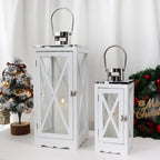 17.5''&24.5'' H Metal Decorative Candle Holders Rustic Hanging Lantern(Set of 2) Lootquake LLC
