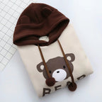 Woman Bear Cap Hoodies Sweatshirt Top Women Long Sleeve Ribbon Hair Ball Cute Sweatshirt Hooded Jumper Pullover Hoodie Hooded Sweatshirt Stevvex