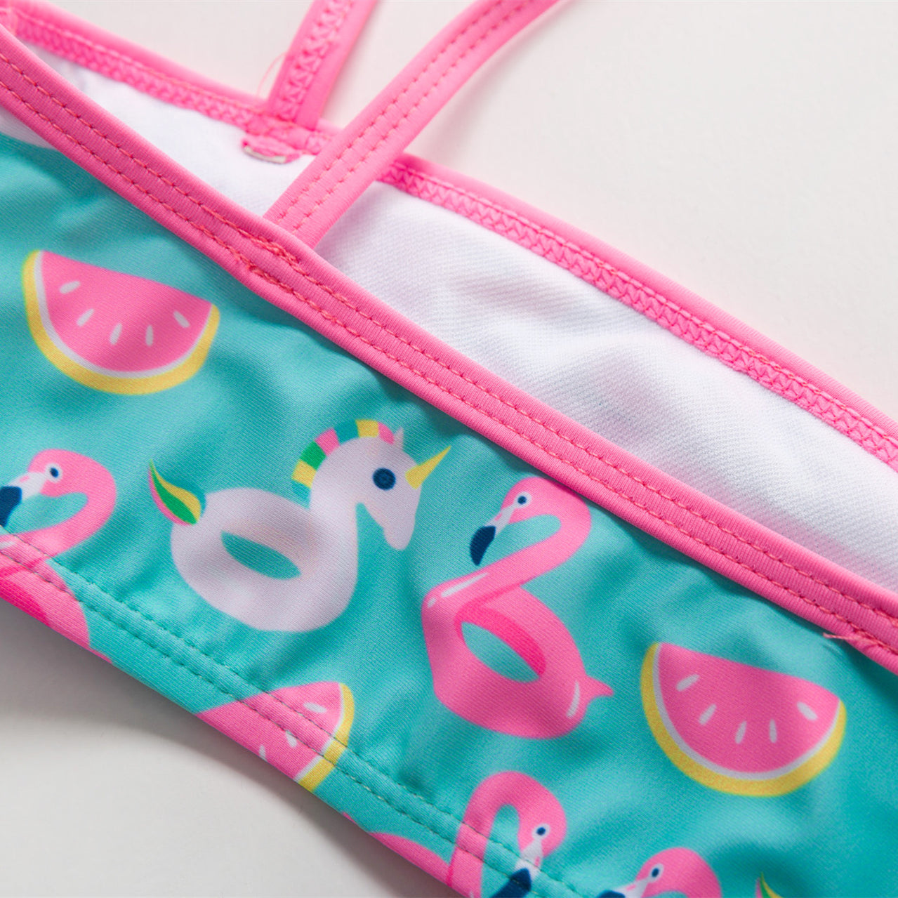 3-16Y Cartoon Two-piece Girls Swimwear Ruffle Swimsuit Bikini Set One Shoulder Beachwear Princess Two Piece Bathing Suit Children Swimwear Girls Swimsuit Bikini Set Stevvex