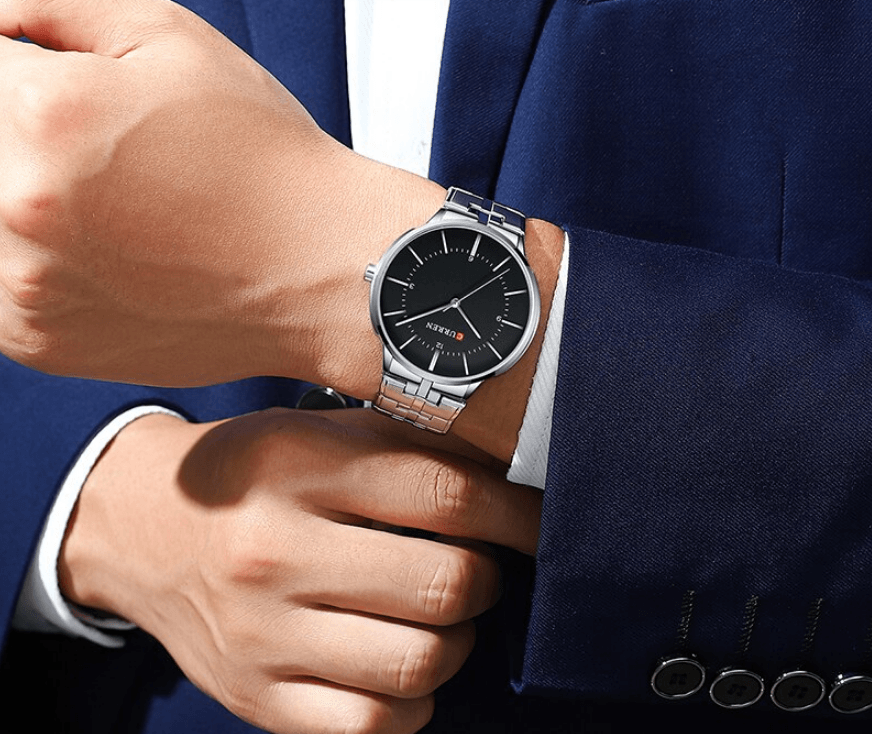 Men's  Waterproof Watch With Shining Bracelet In Five Modern Designs Perfect Gift For Your Loved One Stevvex