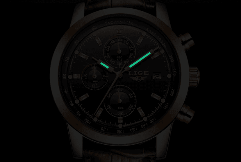 Men's  Waterproof Watch With Chronometers Date Display And Fluorescent Pointers Excellent Look Perfect Gift Stevvex