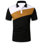 Men's Patchwork Modern Polo Shirts Brand Design Tops Business And Casual Tops Mens Binding Tunic Tops Connects Body Men's Tops Shirts