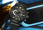 Men's Multifunction Analog Quartz Watches Waterproof Wrist Watch With Stainless Steel Mesh Band Excellent Design Perfect Gift - SJB-DIAMOND ELITES