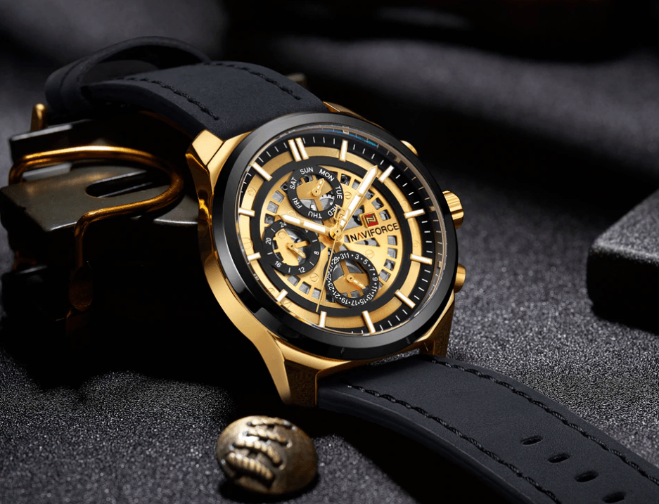 Sports Men's Leather Waterproof Date Display Casual Analog Luxury Watches Unique Design Perfect Gift - SJB-DIAMOND ELITES