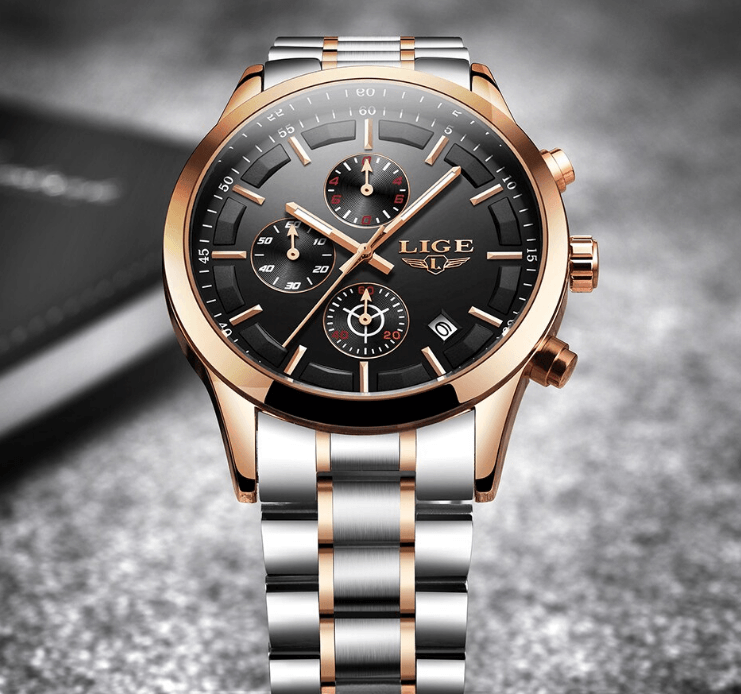 Men's Waterproof  Watch With Chronometers And Date Display Unique Design Perfect Gift Stevvex