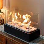Ventless Portable Fireplace – No Chimney Needed, Clean Burning Bio Ethanol Fuel for Indoor Use, 18" Table Top Fire Bowl for Home, Apartment, Patio Decor with Safe, Odorless Flame Lootquake LLC