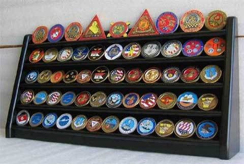 5 Rows Sport Military Challenge Coin Display Stand Holder Rack, Black, COIN5-BLA The Military Gift Store