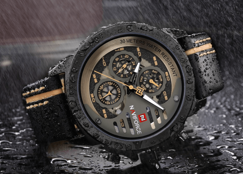 Men's  Sports Waterproof Watch With Chronometers And Leather Belt Multifunction Wristwatch Unique Design Perfect Gift - SJB-DIAMOND ELITES