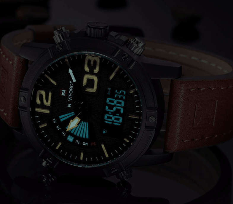 Men's Multifunction Digital Analog Waterproof Watch With Alarm And Automatic Time Zones Unique Design Excellent Gift - SJB-DIAMOND ELITES