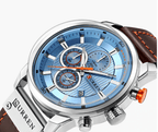 Men's Waterproof Elegant Sport Watch With Chronometers Day View, Leather  Belts And Hardlex Scratch Resistant Glass Perfect Gift For Him Stevvex