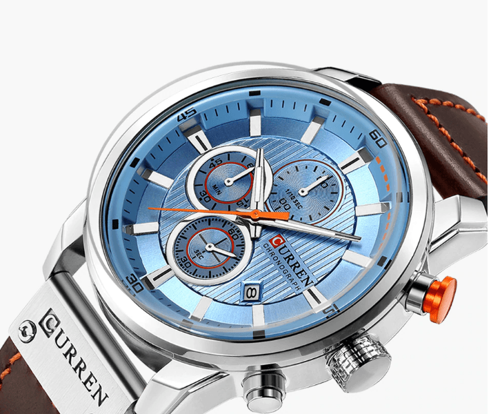 Men's Waterproof Elegant Sport Watch With Chronometers Day View, Leather  Belts And Hardlex Scratch Resistant Glass Perfect Gift For Him Stevvex