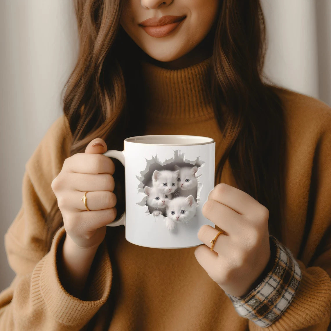 Cat Hollow Wall Ceramic Coffee Mug Pi-Mart