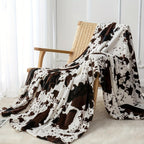 1pc Soft and Warm Cow Print Blanket - Lightweight Plush Flannel Fleece Throw for Sofa, Couch, Bed - Home Decorative Gift for All Seasons
