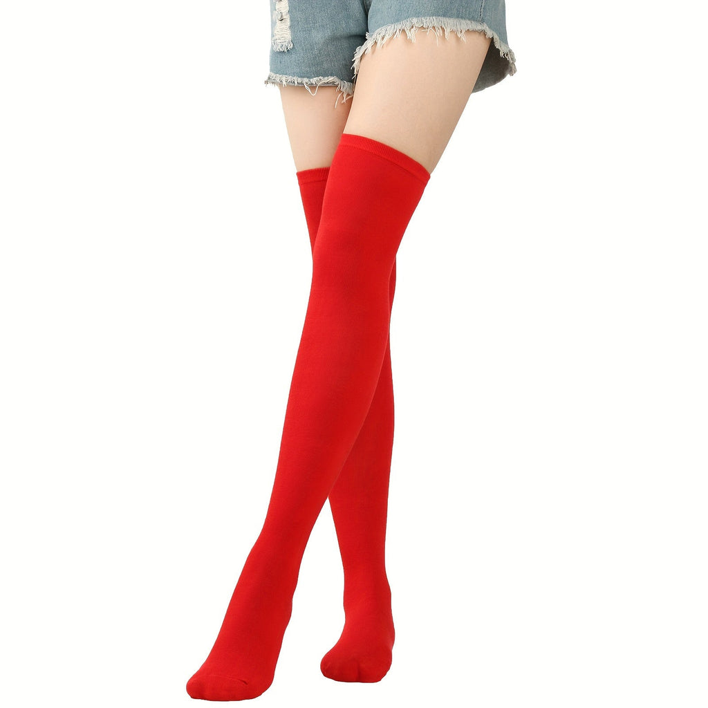 Vibrant Striped Knee High Socks - Women's Calf Socks for Music Festival, Cosplay Party, and Fashion Statement - Soft, Stretchy, and Comfortable Stockings & Hosiery for All-Day Wear Lootquake LLC