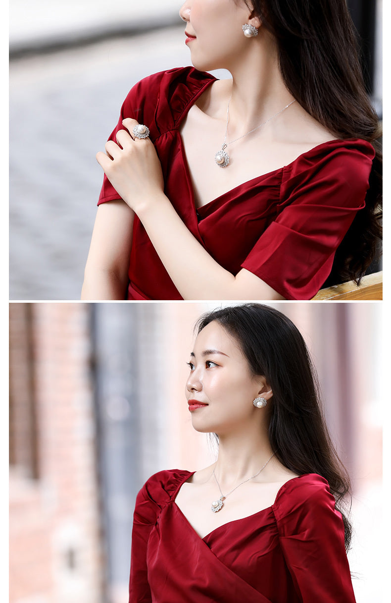 Strong Light Freshwater Pearl Pendant S925 Silver Necklace Pi-Mart