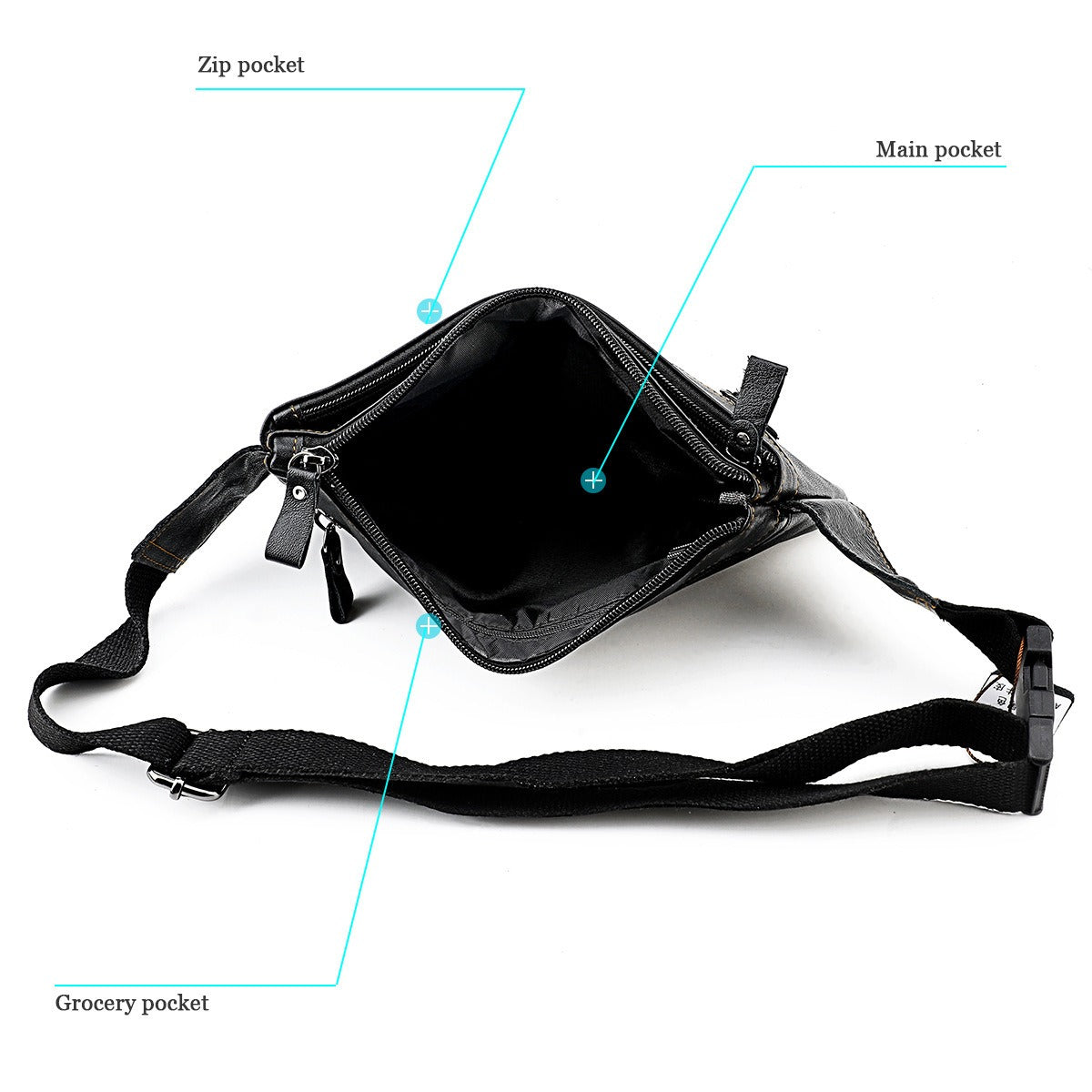 Multifunctional Genuine Leather Chest Bag & Waist Bag for Men and Women – Fanny Pack for Travel, Sports, Running, and Holidays with Multiple Pockets - SJB-DIAMOND ELITES