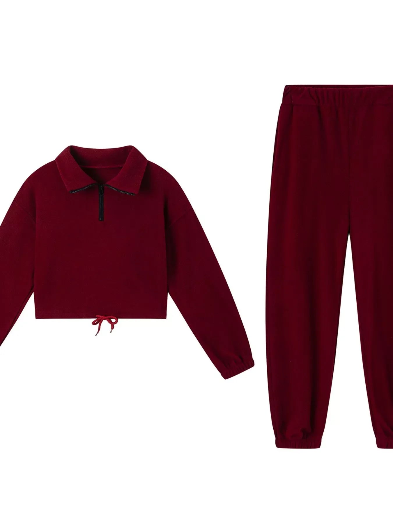 Quarter Zip Sweatshirt and Pants Set THRIXINE