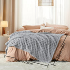 Soft and Cozy Luxurious Glam Plaid Throw Blanket - Reversible, All-Season 3D Checkered Pattern Fantasy Themed Polyester Flannel Fleece Bed Throw for Perfect Comfort Lootquake LLC