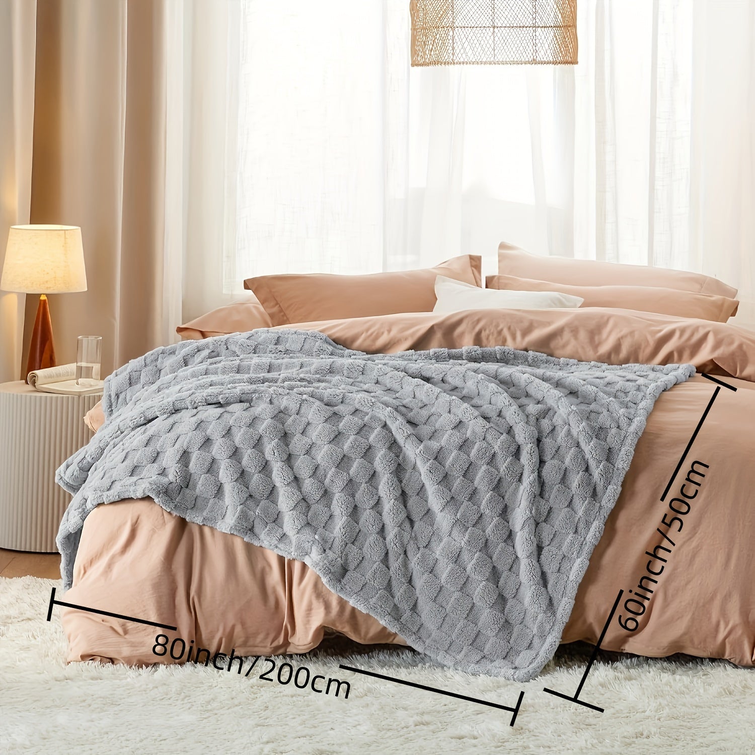 Soft and Cozy Luxurious Glam Plaid Throw Blanket - Reversible, All-Season 3D Checkered Pattern Fantasy Themed Polyester Flannel Fleece Bed Throw for Perfect Comfort Lootquake LLC