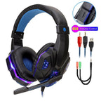 Professional Led Light Gaming Headphones for Computer Adjustable Bass Stereo PC Gamer Over Ear Wired Headset With Mic - SJB-DIAMOND ELITES