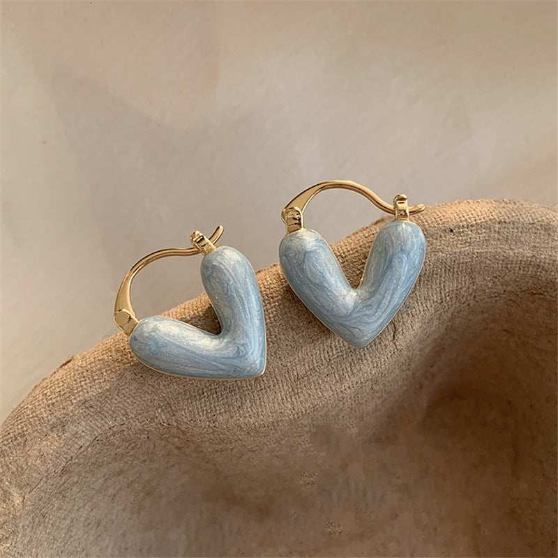 Love Earrings For Women's New Peach Heart Small And Luxury Pi-Mart