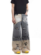 Niche Heavy Industry Washed Damaged Stitching Skinny Jeans Lootquake LLC