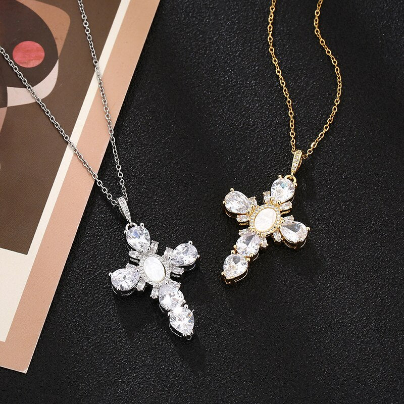 Cross Crystal Necklace - SJB-DIAMOND ELITES