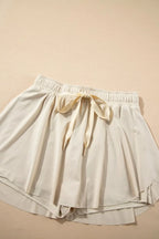 Drawstring High Waist Lined Active Skorts