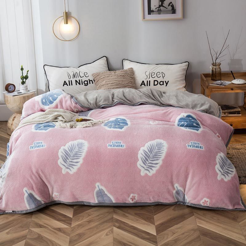 Plush Thick Snowflake Duvet Cover Single Piece Flannel Pi-Mart