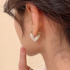Love Earrings For Women's New Peach Heart Small And Luxury Pi-Mart