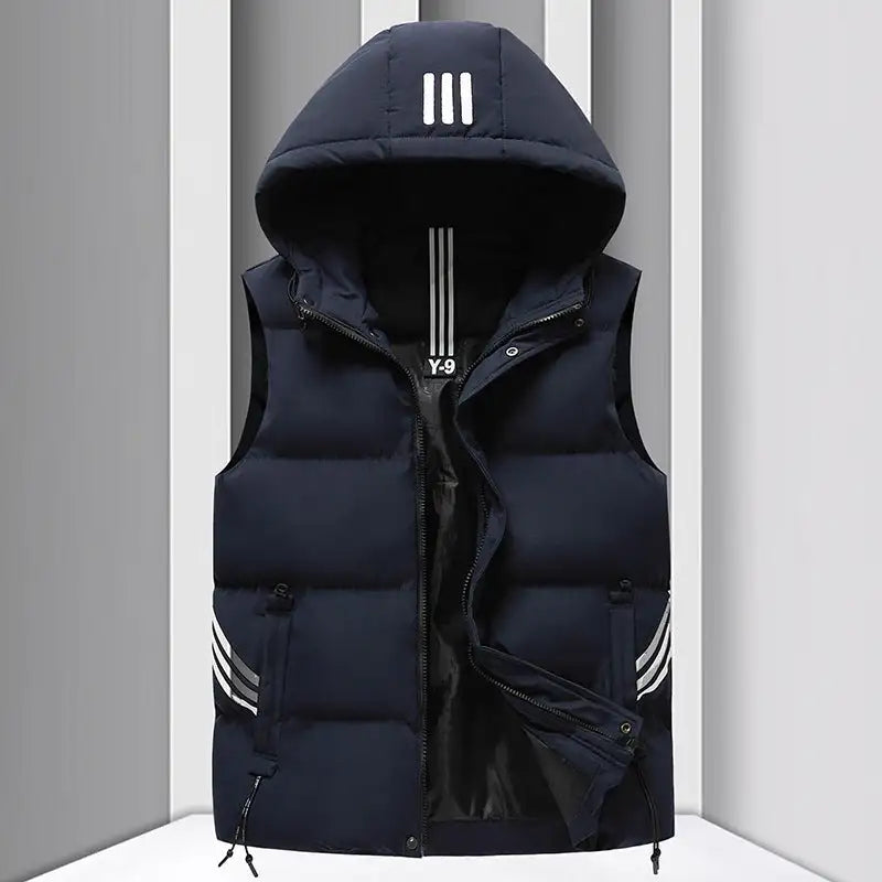 Men's Coat Hooded Thickened Warm Waistcoat Cotton Vest
