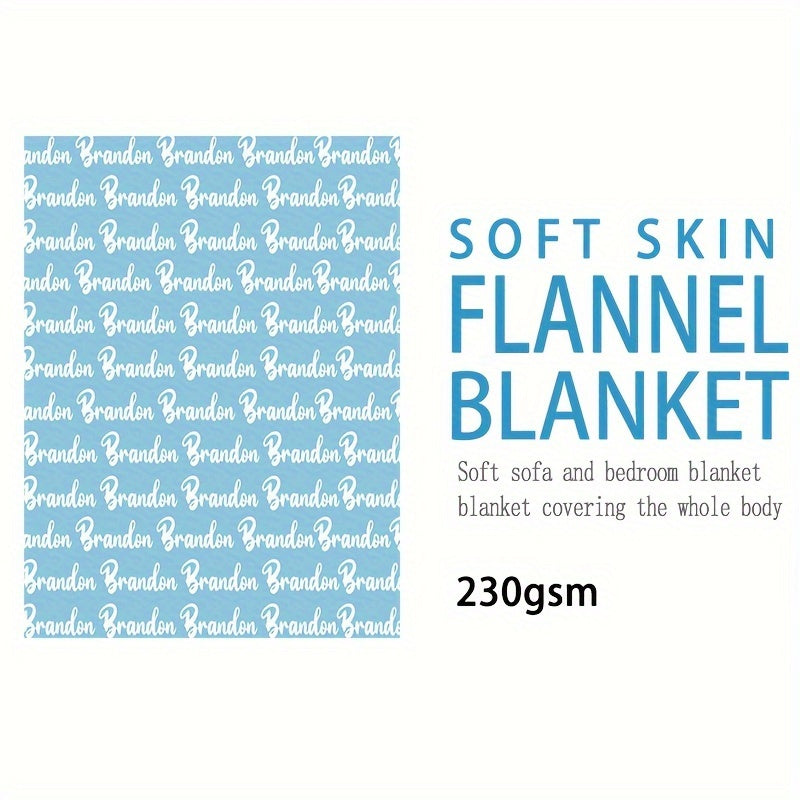 1pc Exclusive Personalized Soft Flannel Sofa Blanket - Customizable with Any Name, Perfect Gift for Friends and Family - Cozy TV Blanket for Chilly Nights