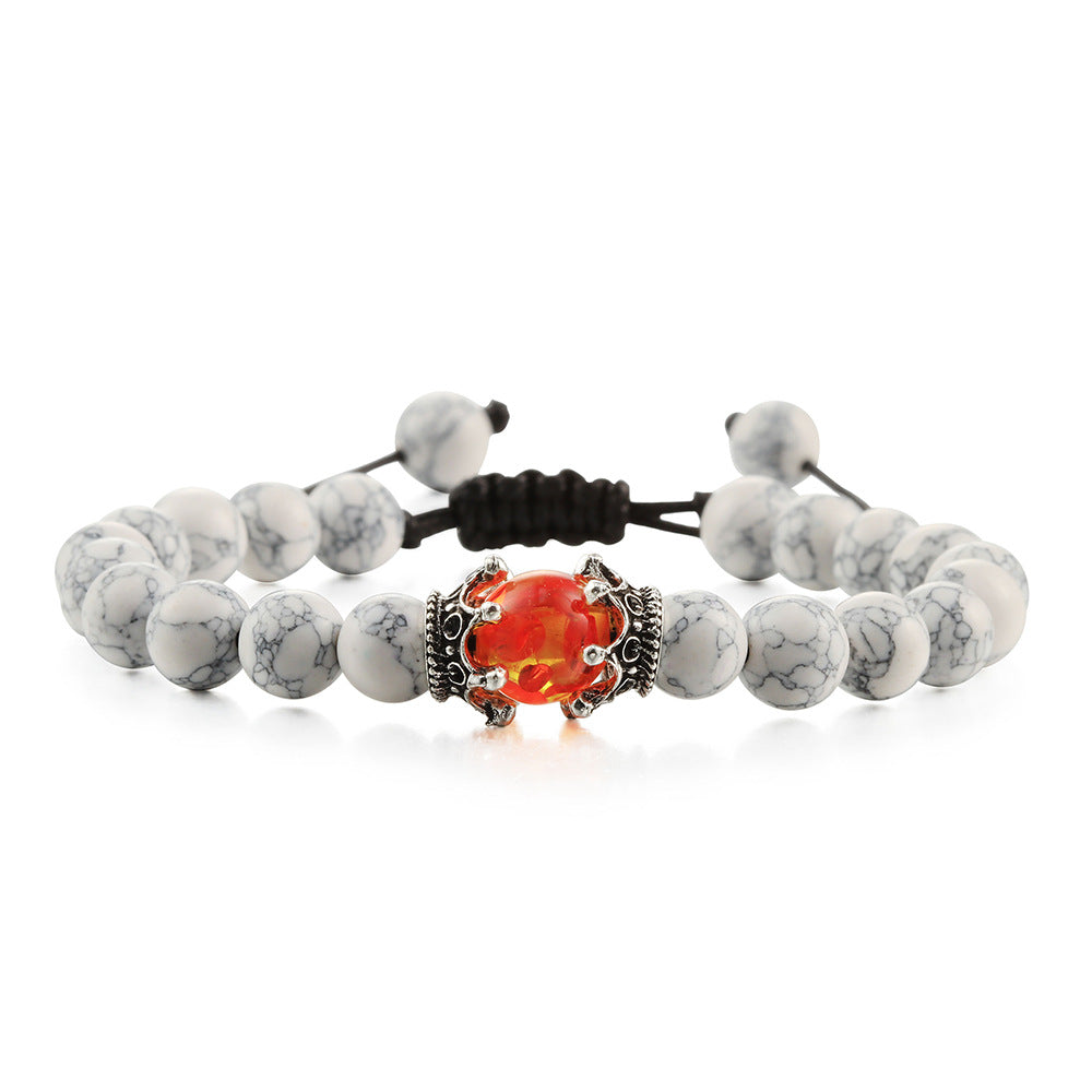 Beaded Hand Rope Volcanic Stone Bracelet Pi-Mart