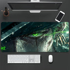 1pc Large Gaming Mouse Pad, Extra-Large Cool Graphic Design, Thick Non-Slip Washable Rubber Desk Mat, Precision Edge Locking, for Gamers and Office Use, Rectangular Shape Lootquake LLC