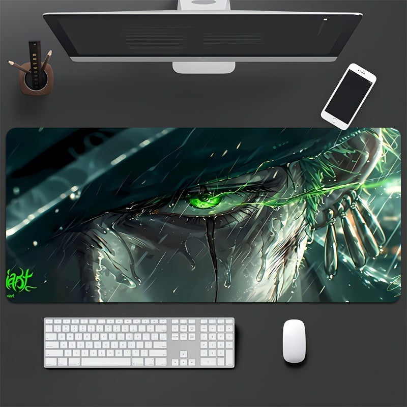 1pc Large Gaming Mouse Pad, Extra-Large Cool Graphic Design, Thick Non-Slip Washable Rubber Desk Mat, Precision Edge Locking, for Gamers and Office Use, Rectangular Shape Lootquake LLC