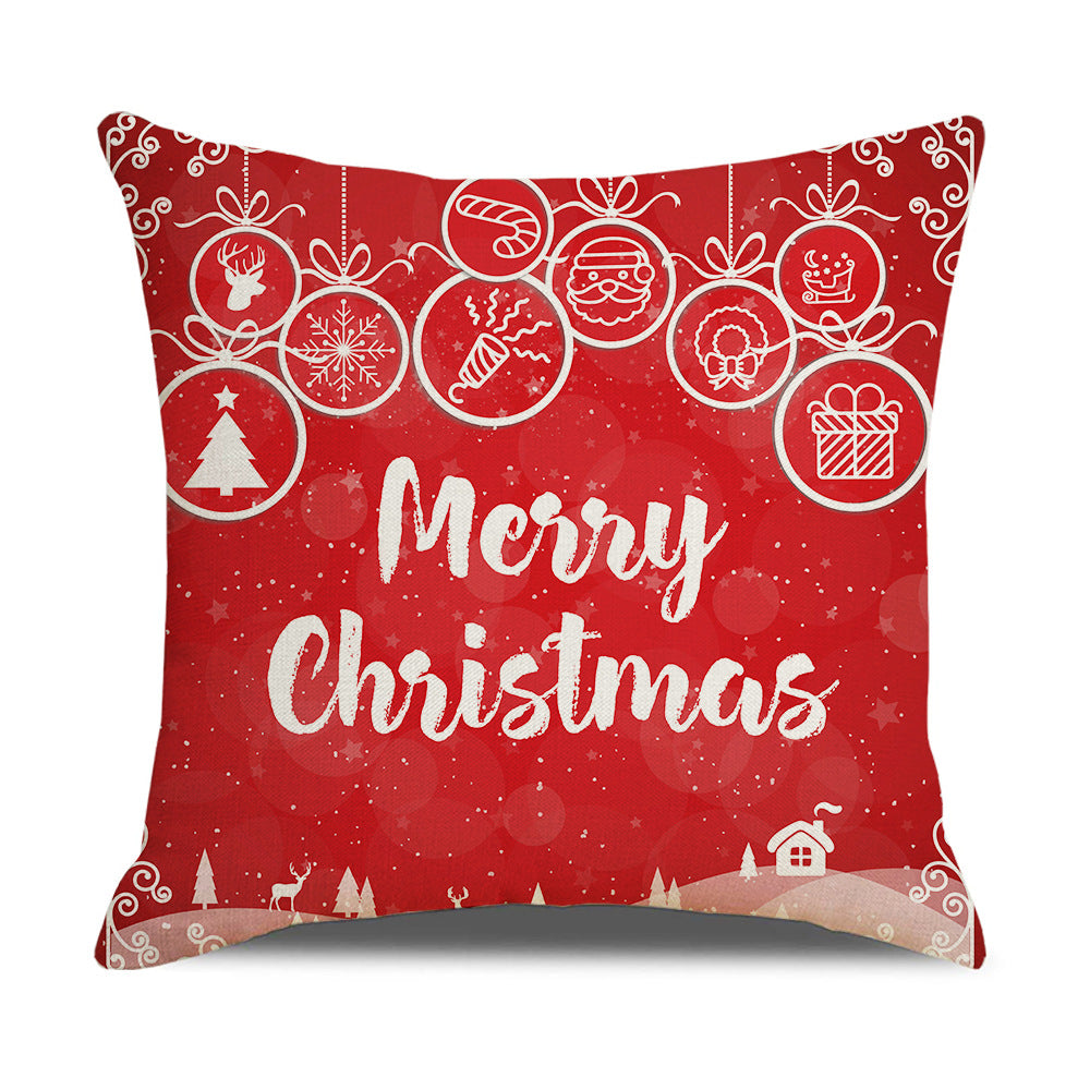 Santa Printed Cushion Sofa Cushion Home Furnishing Pi-Mart
