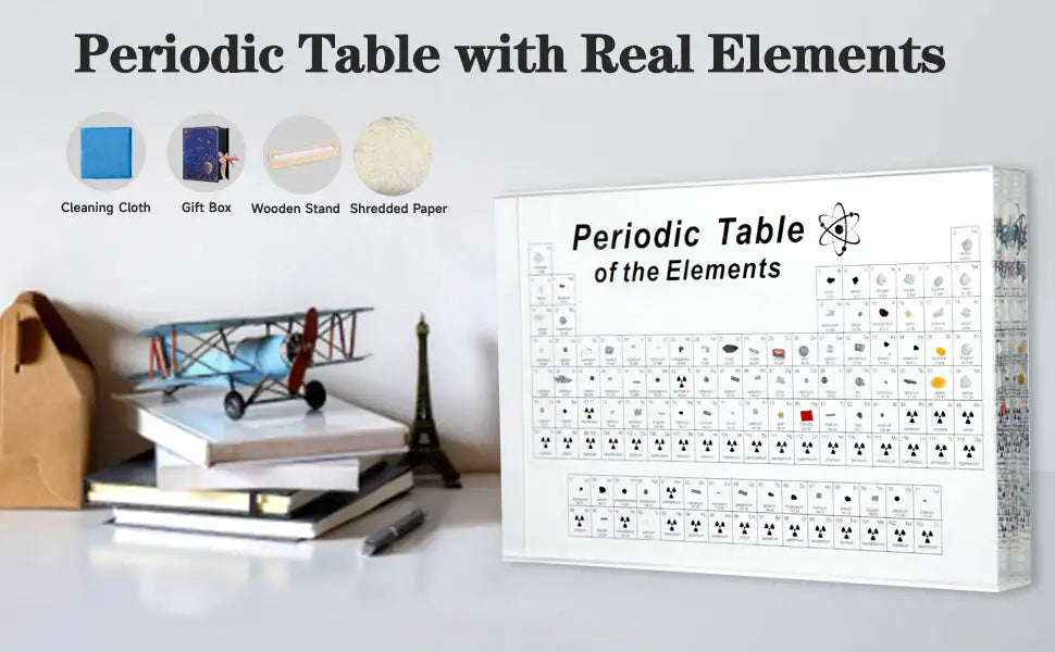 Periodic Table With 83 Kinds Of Real Elements Inside, Acrylic Periodic Table Of Elements Samples, Easy To Read, Creative Gifts For Science Lovers And Students - SJB-DIAMOND ELITES