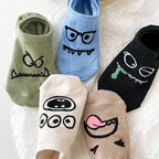 5 Pairs Cartoon Print Socks, Funny & Breathable Low Cut Ankle Socks, Women's Stockings & Hosiery Lootquake LLC