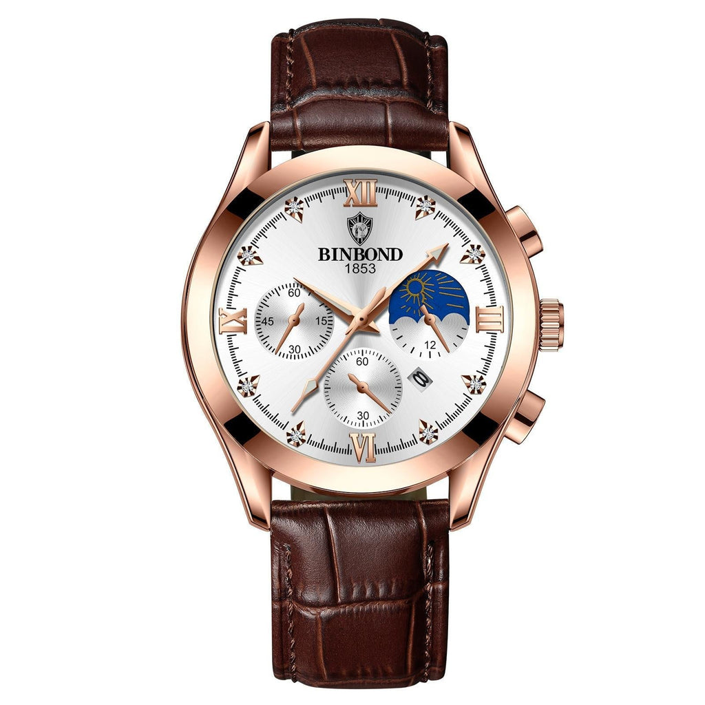 Waterproof Luminous Calendar Men's Fashion Genuine Leather Watch Pi-Mart