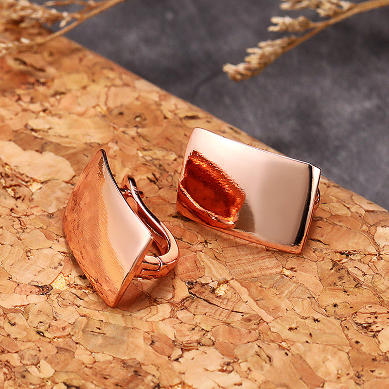 Earrings Rectangular Earrings Rose Gold Ear Clip Pi-Mart