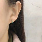 Circle-shaped Diamond Colorful Crystals Opal Zircon S925 Sterling Silver Earrings Lootquake LLC