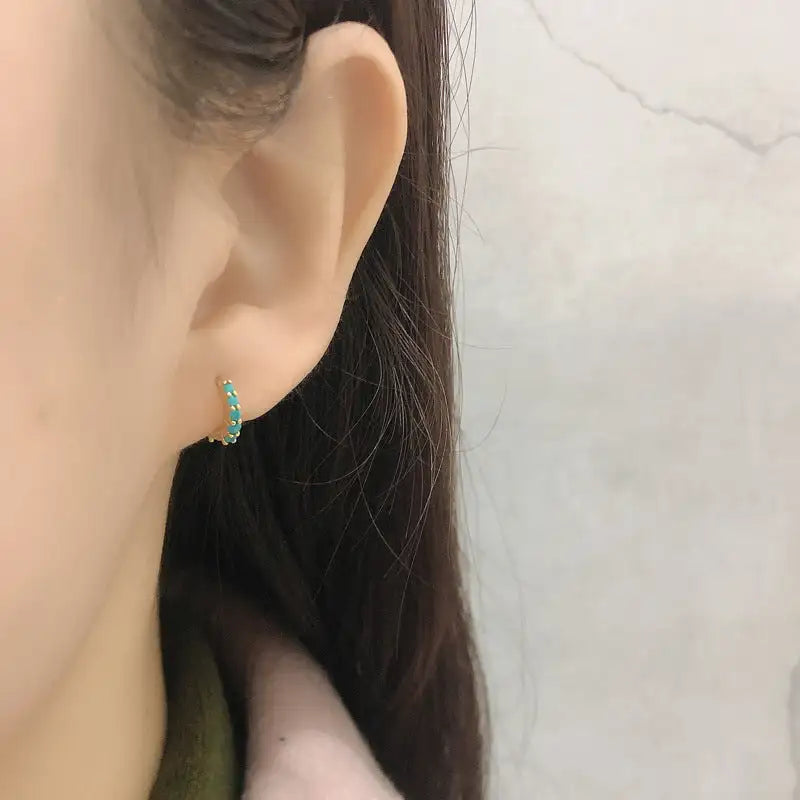 Circle-shaped Diamond Colorful Crystals Opal Zircon S925 Sterling Silver Earrings Lootquake LLC