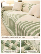 1pc Soft Chenille Sofa Protector - All-Season Universal Fit, Anti-Cat Scratch, Stain-Resistant, Plush Throw Blanket, Living Room and Bedroom Decor Essential - Easy Care, Machine Washable, and Durable Lootquake LLC