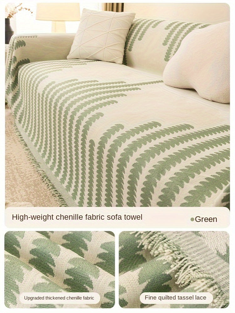 1pc Soft Chenille Sofa Protector - All-Season Universal Fit, Anti-Cat Scratch, Stain-Resistant, Plush Throw Blanket, Living Room and Bedroom Decor Essential - Easy Care, Machine Washable, and Durable Lootquake LLC