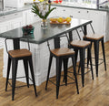 Modern Stackable Metal Bar Stools Set of Four