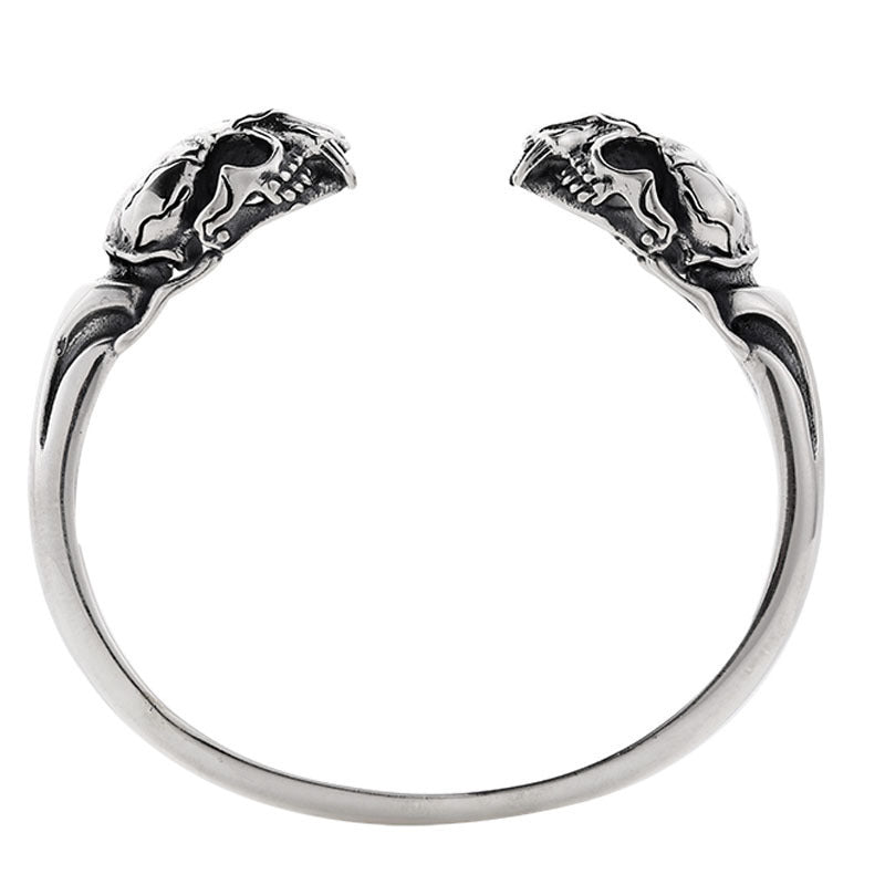 Male S925 Sterling Silver Beast Skull Bracelet Pi-Mart