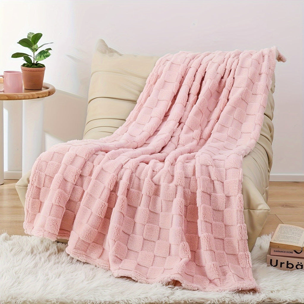 Soft and Cozy Luxurious Glam Plaid Throw Blanket - Reversible, All-Season 3D Checkered Pattern Fantasy Themed Polyester Flannel Fleece Bed Throw for Perfect Comfort Lootquake LLC